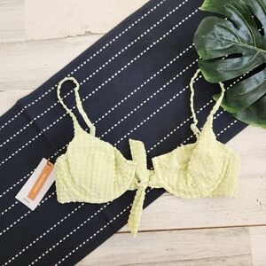 Mango Underwire Bikini Top In Yellow Gingham NWT Size Medium